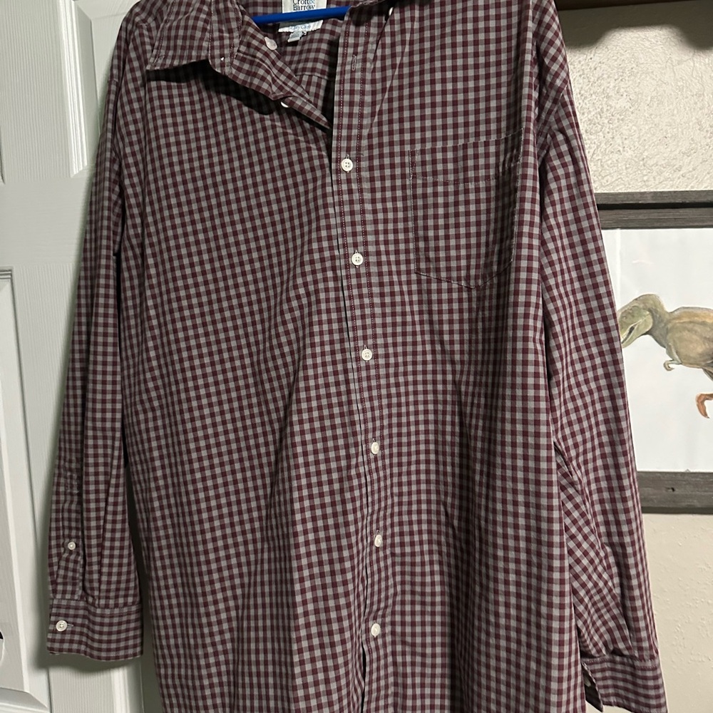 Men's Burgundy Checkered Shirt